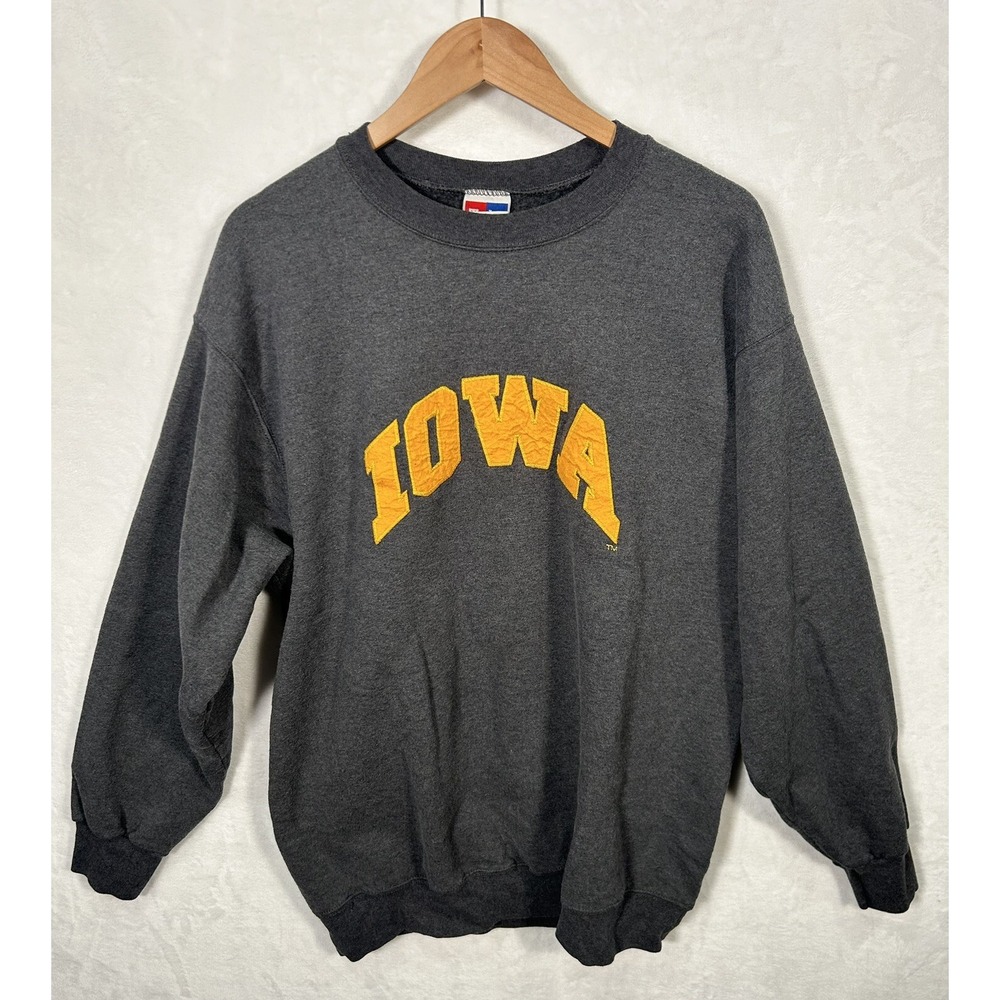 Vintage Taylor Athletics Iowa Hawkeyes Gray Crewneck Sweatshirt‎ XL Football